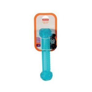Hračka pes kost termoplastická guma 25cm tyrkys Zolux