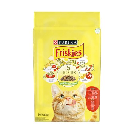 Friskies s hovězím, kuřetem a přidanou zeleninou 10 kg