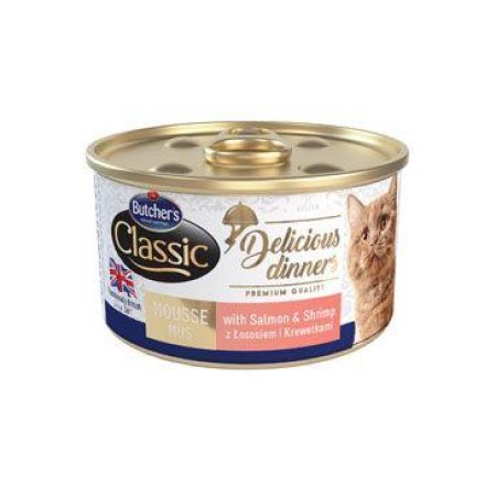 Butcher’s Cat Class.Delic.Dinners losos+krevet konz 85g