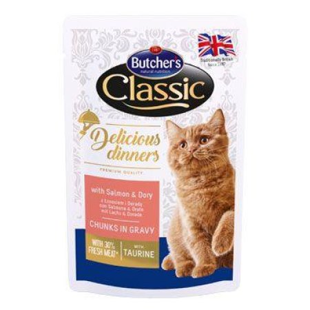 Butcher’s Cat Class.Delic.Dinn. losos+dorada kapsa100g