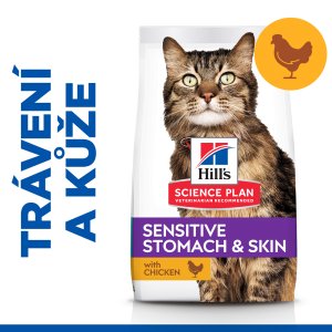 Hill’s Science Plan Sensitive Stomach & Skin pro dospělé kočky s kuřecím 1.5 kg