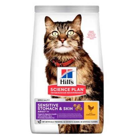 Hill’s Science Plan Sensitive Stomach & Skin pro dospělé kočky s kuřecím 1.5 kg
