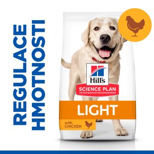 Hill’s Science Plan Light granule pro dospělé psy velkých plemen s kuřecím 14 kg