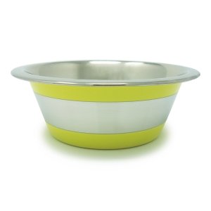 PROFIZOO Miska nerezová Standard 2600 ml Jasmínově žlutá (šedý proužek)