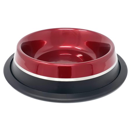 PROFIZOO Miska nerezová protiskluzová 520 ml Červená/Černá (šedý proužek)