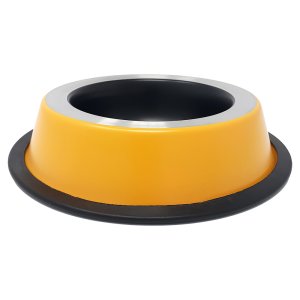 PROFIZOO Miska široká nerezová protiskluzová 1200 ml žlutá/černá