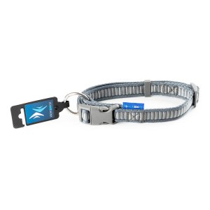 PROFIZOO Obojek popruh ŽEBŘÍK (25mm x 40-66cm) stříbrná