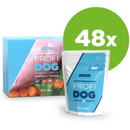 PROFIDOG kapsička kousky s králičím a mrkví v omáčce 48x100g