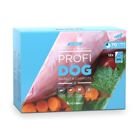 PROFIDOG kapsička kousky s králičím a mrkví v omáčce 48x100g