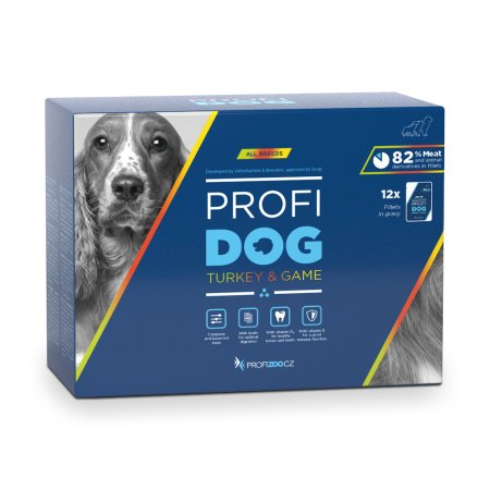 PROFIDOG kapsička filety krůtí a zvěřinové ve šťávě 48x85g