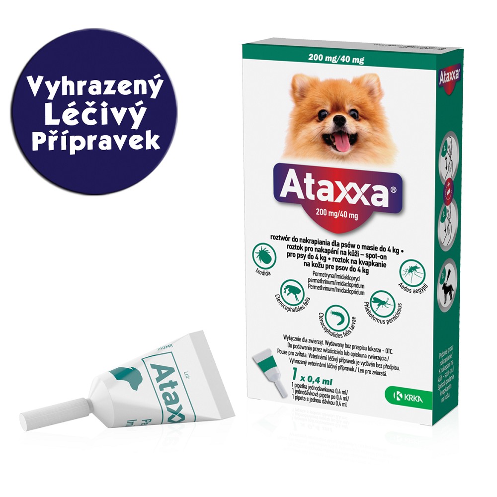 Ataxxa Spot-on Dog S 200mg/40mg 1x0,4ml | profizoo.cz